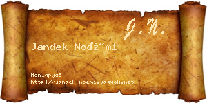 Jandek Noémi névjegykártya